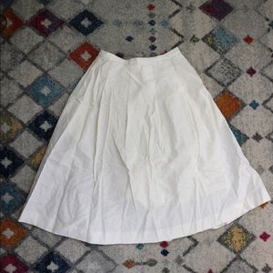 White Linen Midi Skirt